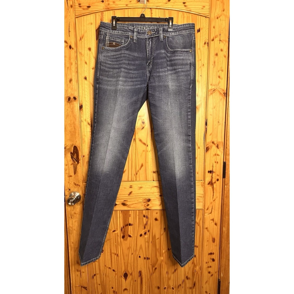 Cody James 35X36 Men's Western Jeans Bootcut Medium Wash Starched Cowboy Style